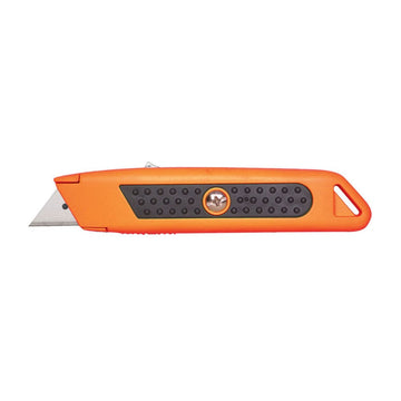 Auto-Retracting Orange Safety Knife with Rubber Grip