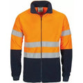 DNC 3830 Hoop Reflective Full Zip Polar Fleece Orange Navy 2.1 kg Orange/Navy