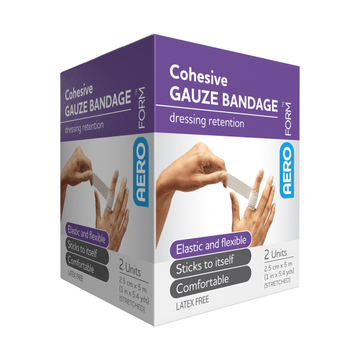 AeroForm Cohesive Gauze Bandage 2.5cm x 5M 2pk