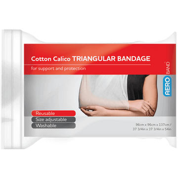 AEROBAND Cotton Calico Triangular Bandage 96 x 96 x 137cm Bag/10