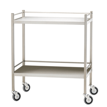 Medium Stainless Steel Trolley with Rails 80 x 50 x 97cm