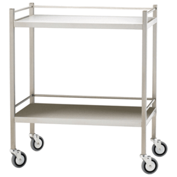 Large Stainless Steel Trolley with Rails 110 x 50 x 97cm
