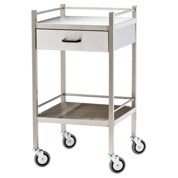 Medium Stainless Steel Trolley with Drawer 60 x 50 x 97cm