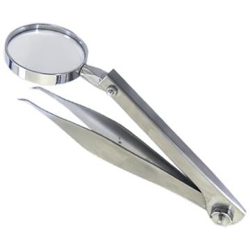 AEROINSTRUMENT Stainless Steel Magnifying Glass Forceps 11cm