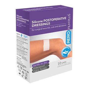 AEROFILM PLUS Sensitive Silicone Postoperative Dressing 9 x 15cm Box/10