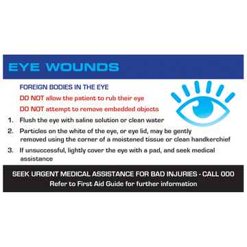 AEROGUIDE Eye Wound First Aid Card