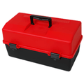 AEROCASE Red and Black Plastic Tacklebox 2 Tray Cantilever 16 x 33 x 19cm