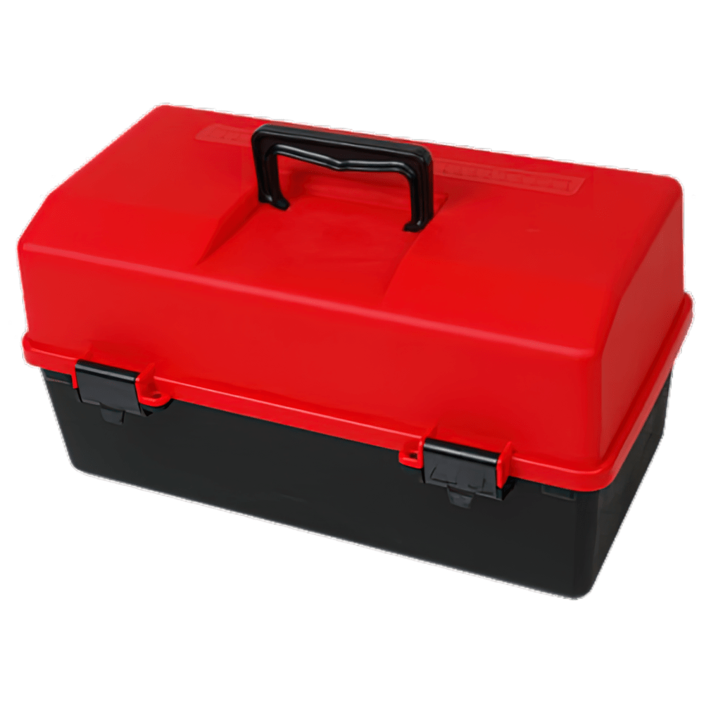 AEROCASE Red and Black Plastic Tacklebox 2 Tray Cantilever 16 x 33 x 19cm