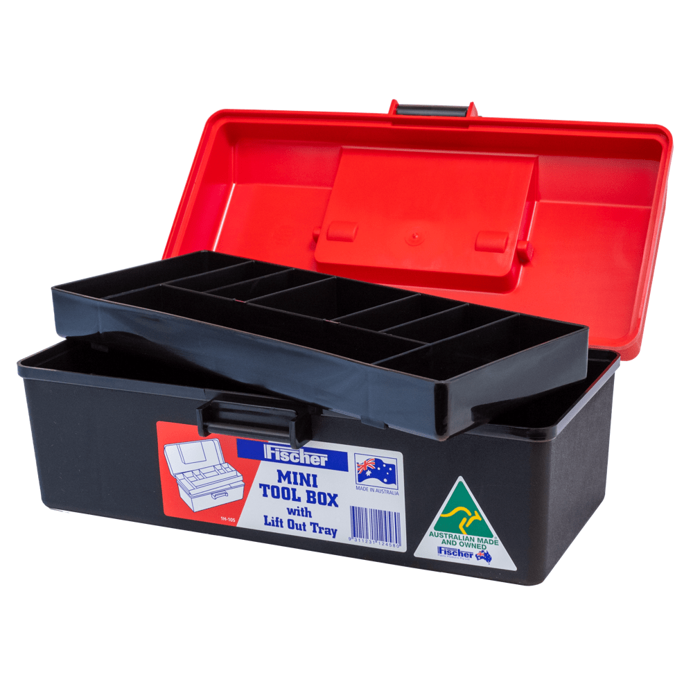 AEROCASE Red and Black Plastic Tacklebox with Liftout Tray 15 x 29 x 11.5cm