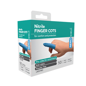 AEROSHIELD Large Nitrile Finger Cots Box/50