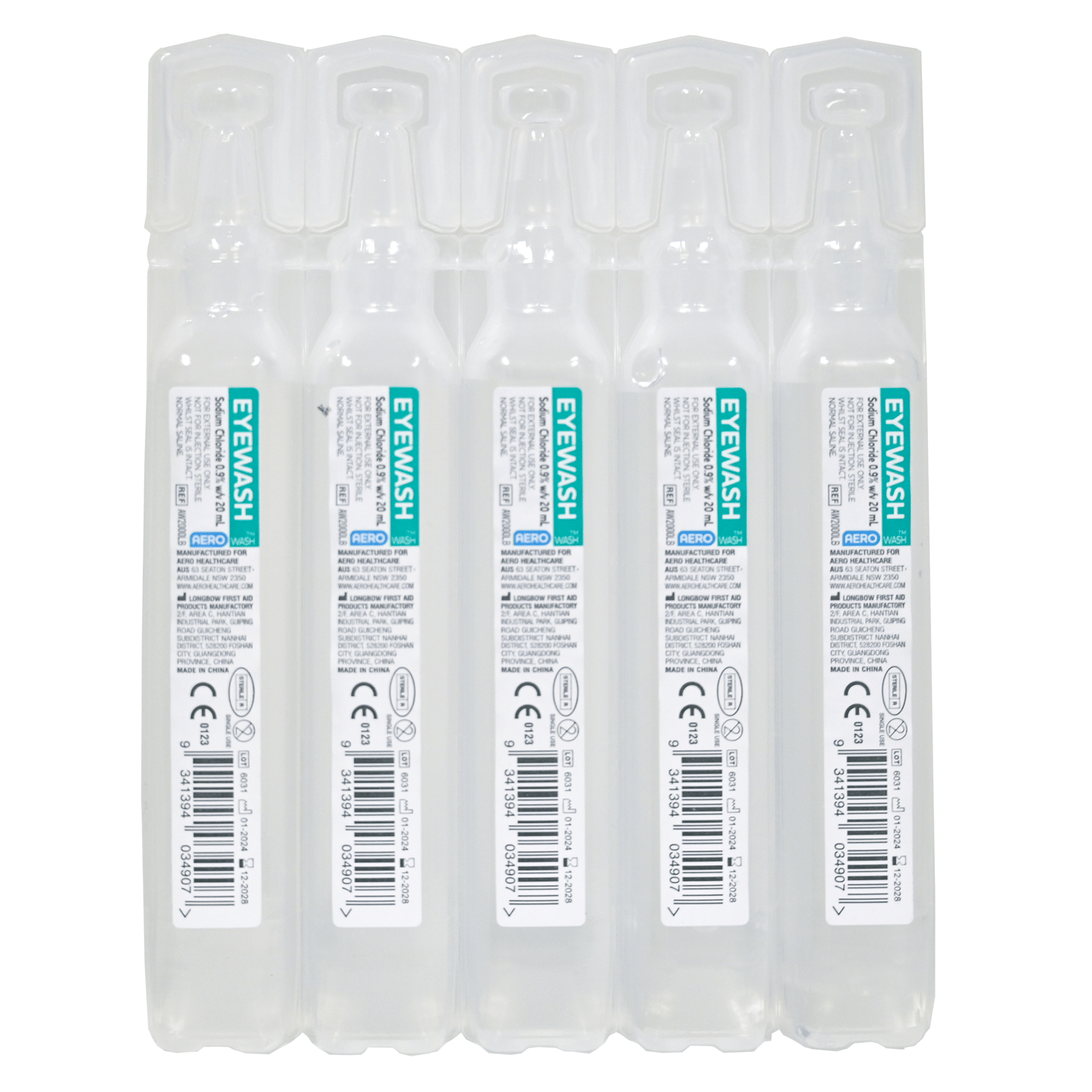 AEROWASH Sodium Chloride Eyewash Ampoule 20ml Carton/250
