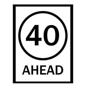 Boxed Edge Sign - 40 km/h Ahead - 900x600mm