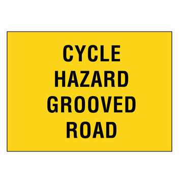 Boxed Edge Sign - Cycle Hazard Grooved Road - 1200x900mm