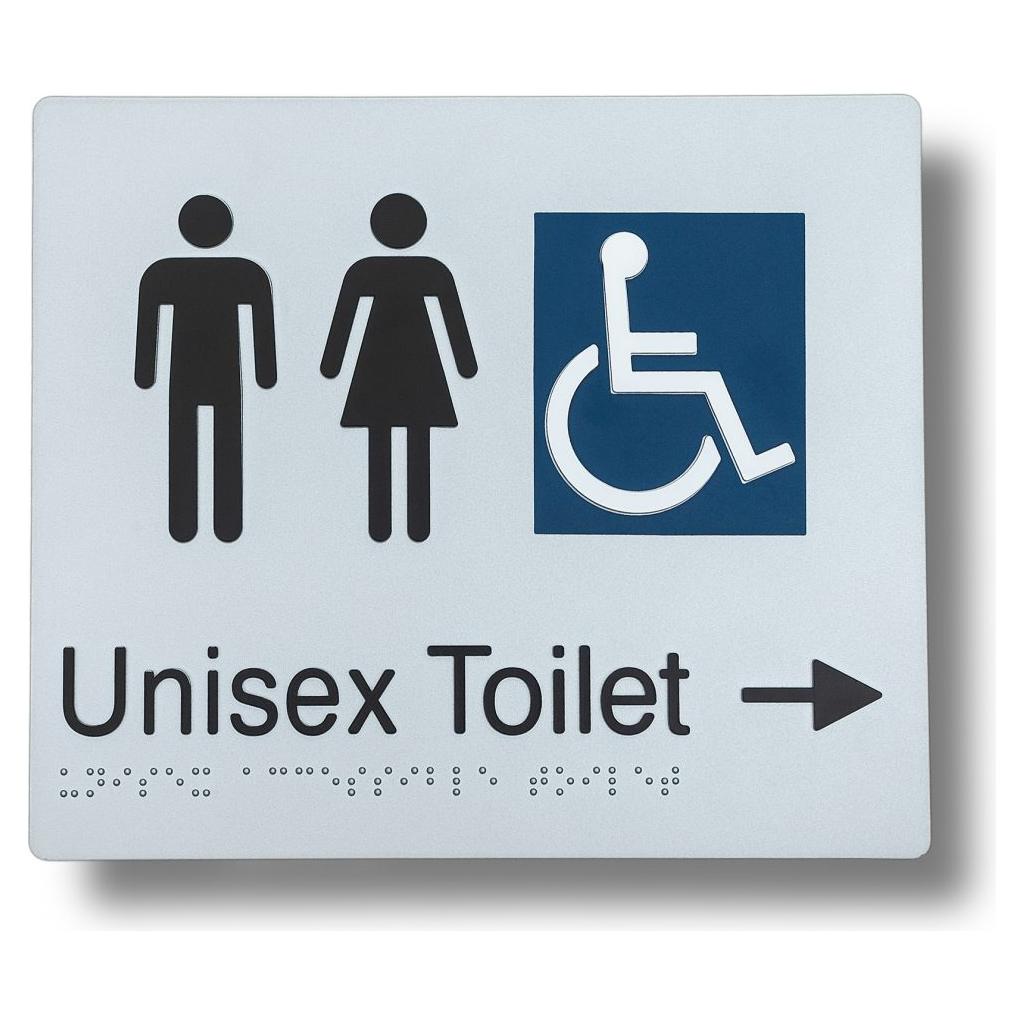 Unisex Toilet (Accessible) Sign 3.5 kg side-and-direction Left Arrow BS-UTA-LA