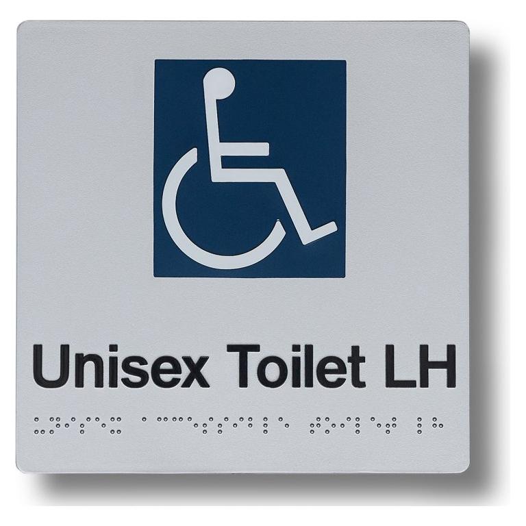 Unisex Toilet Disabled Sign - 180x180mm 3.5 kg direction Left Hand Side BS-UTD-LH