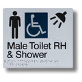 Male Toilet & Shower (Accessible) Sign 3.5 kg size-and-type Male Toilet & Shower (Accessible) - 210x180mm BS-MTA-S