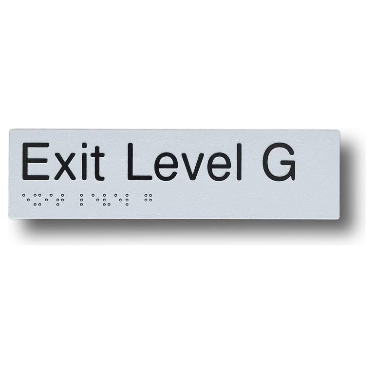 Exit Level Ground Signs 3.5 kg 180mm x 50mm Braille-exit-sign Exit Level Ground BS-EG