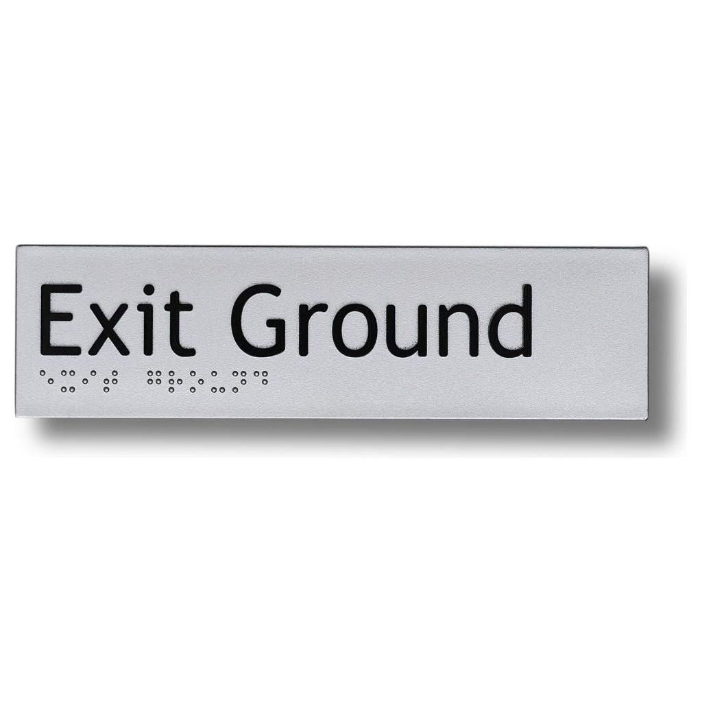 Exit Level Ground Signs 3.5 kg 180mm x 50mm Braille-exit-sign Exit Level Ground BS-EG