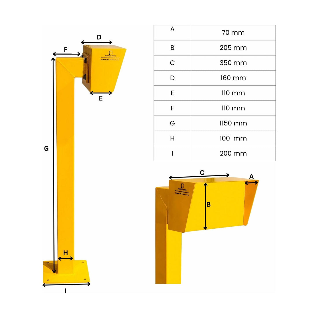 Intercom Card Reader Post Bollard - Heavy Duty 87.5 kg