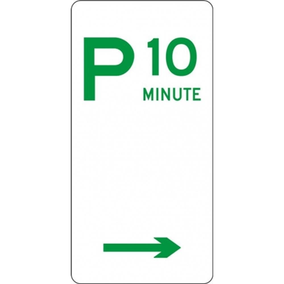 Parking Sign - 10 Minutes - 225x450mm 3.5 kg sign-type Right Arrow R5-14R