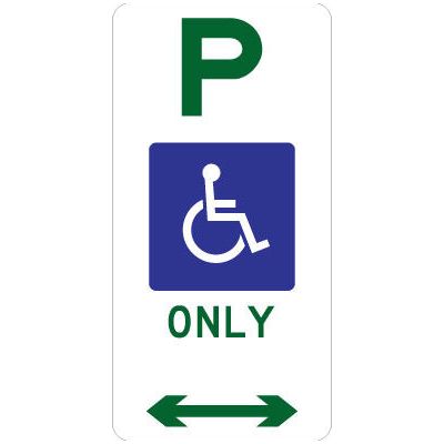 Disabled Parking Sign - 225x450mm 3.5 kg sign-type No Arrow R5-31