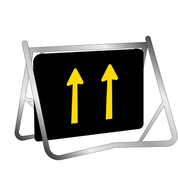 Swing Stand & Sign - 2 Lane Status - Nightwork - 900x600mm