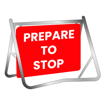 Swing Stand & Sign - Prepare To Stop - 900x600mm