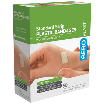 AEROPLAST Plastic Standard Strip 7.2 x 1.9cm Box/50