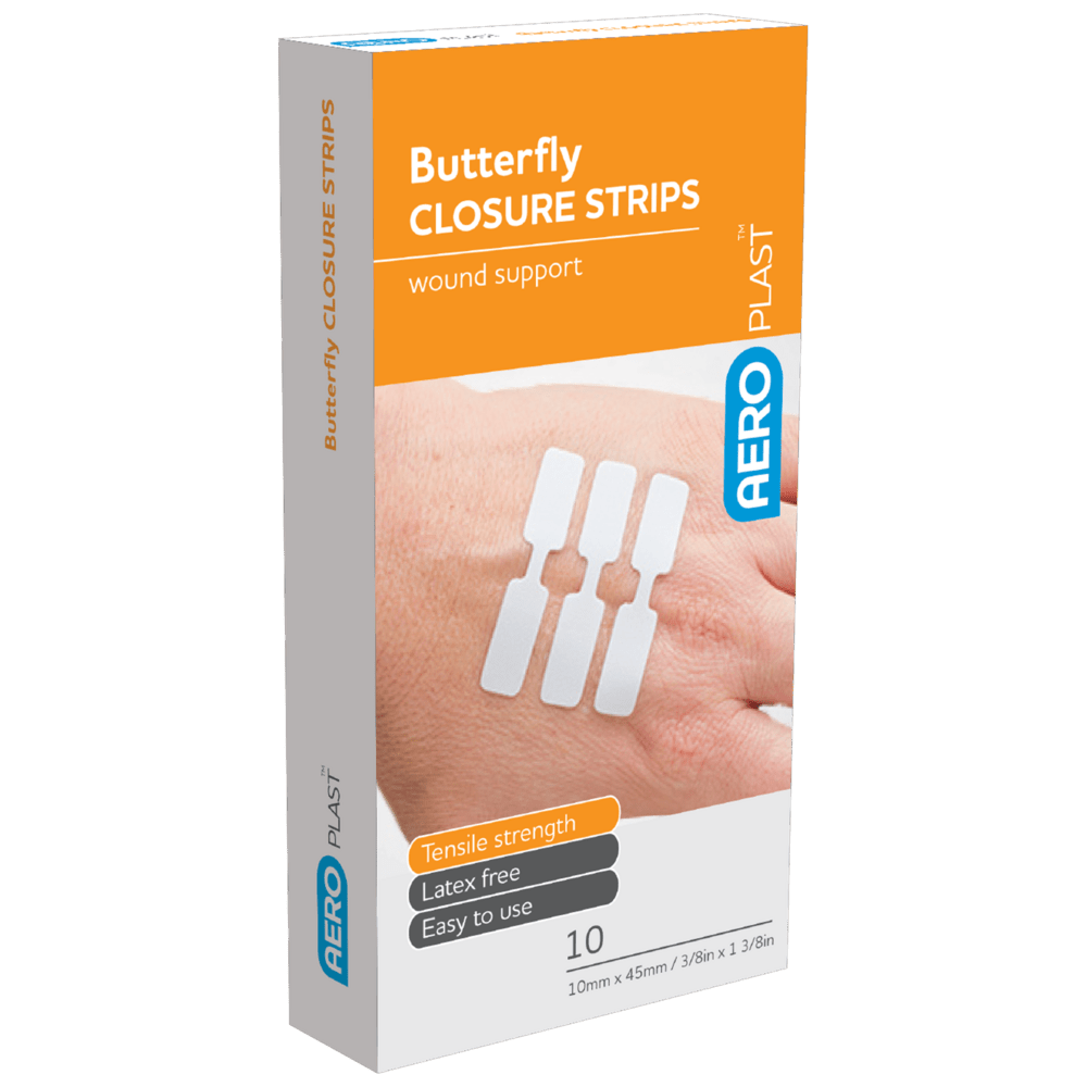 AEROPLAST Butterfly Wound Closures 45 x 10mm Box/10