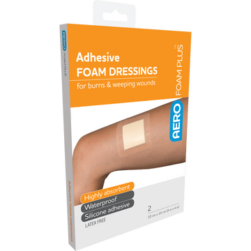 AEROFOAM PLUS Adhesive Foam Dressings 10 x 10cm Box/2