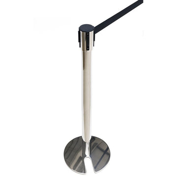 Premium Crowd Control Barrier - Stainless Steel | Black Belt - Stackable