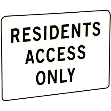 Boxed Edge Sign - Residents Access Only - 900x600mm