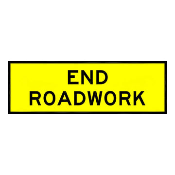 Boxed Edge Sign - End Roadwork - 1800x600mm