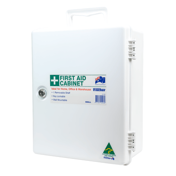 AEROCASE Small White Plastic Cabinet with Key Latch 26 x 32 x 14cm