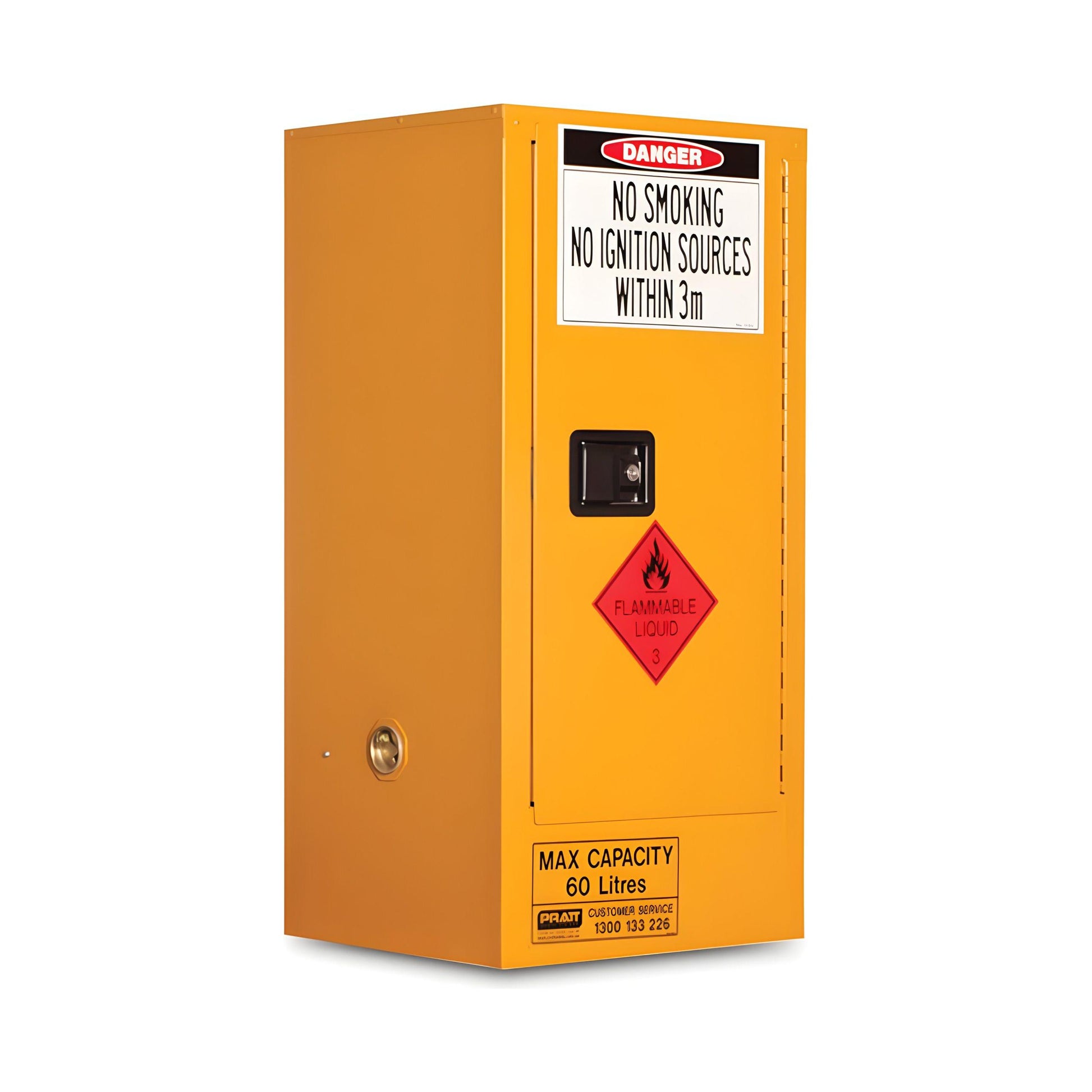 Flammable Storage Cabinet 60L 1 Door, 2 Shelf 217 kg