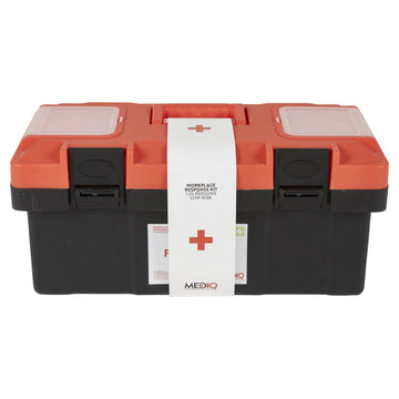 Mediq First Aid Kit Workplace — Orange/Black Plastic Tackle Box 3.5 kg
