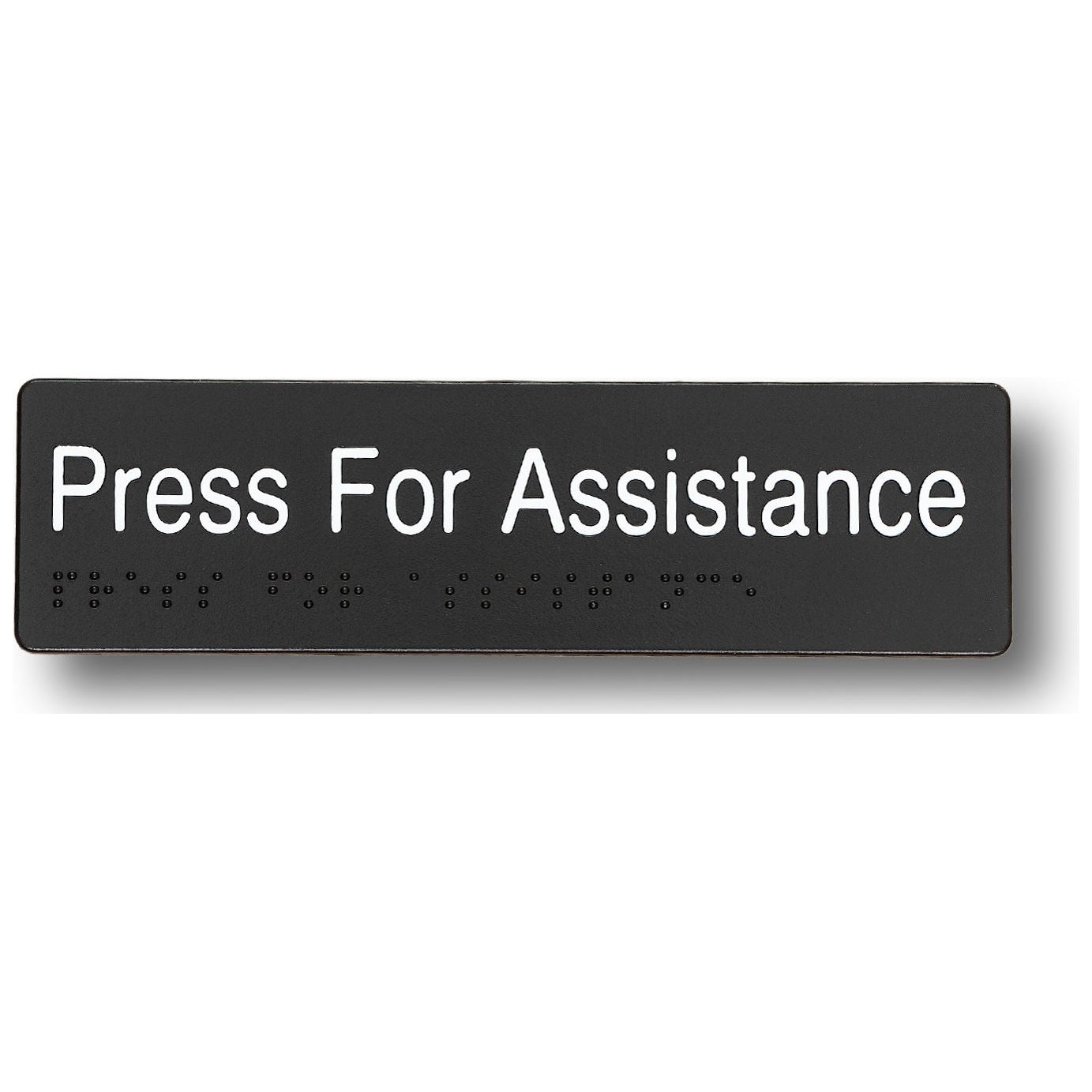 Braille Sign - Press For Assistance Sign - Black 0.7 kg