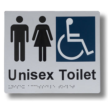 Braille Sign - Unisex Toilet / Accessible - 180x180mm 3.5 kg