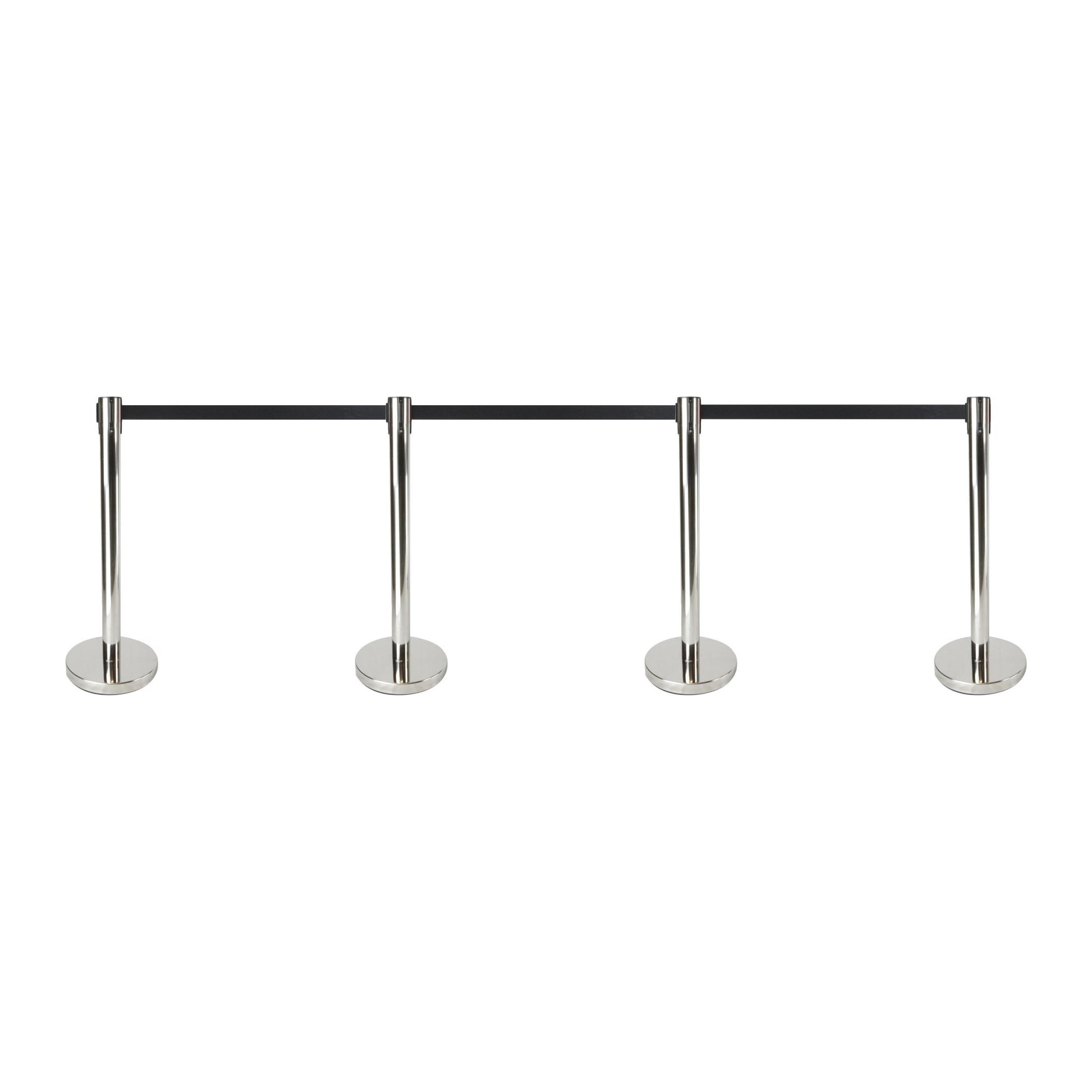 Crowd Control Barrier - Stainless Steel | Black Belt