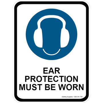 Mandatory Sign - Ear Protection Must Be Worn- 450 x 600mm 3.5 kg 300mm x 450mm