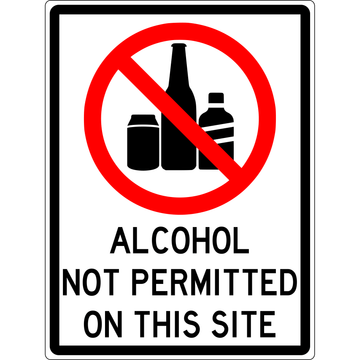 Alcohol Not Permitted On This Site 3.5 kg 300mm x 450mm