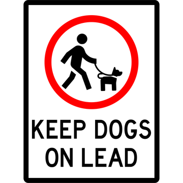 Prohibition Sign - Keep Dogs On Lead 3.5 kg 300mm x 450mm