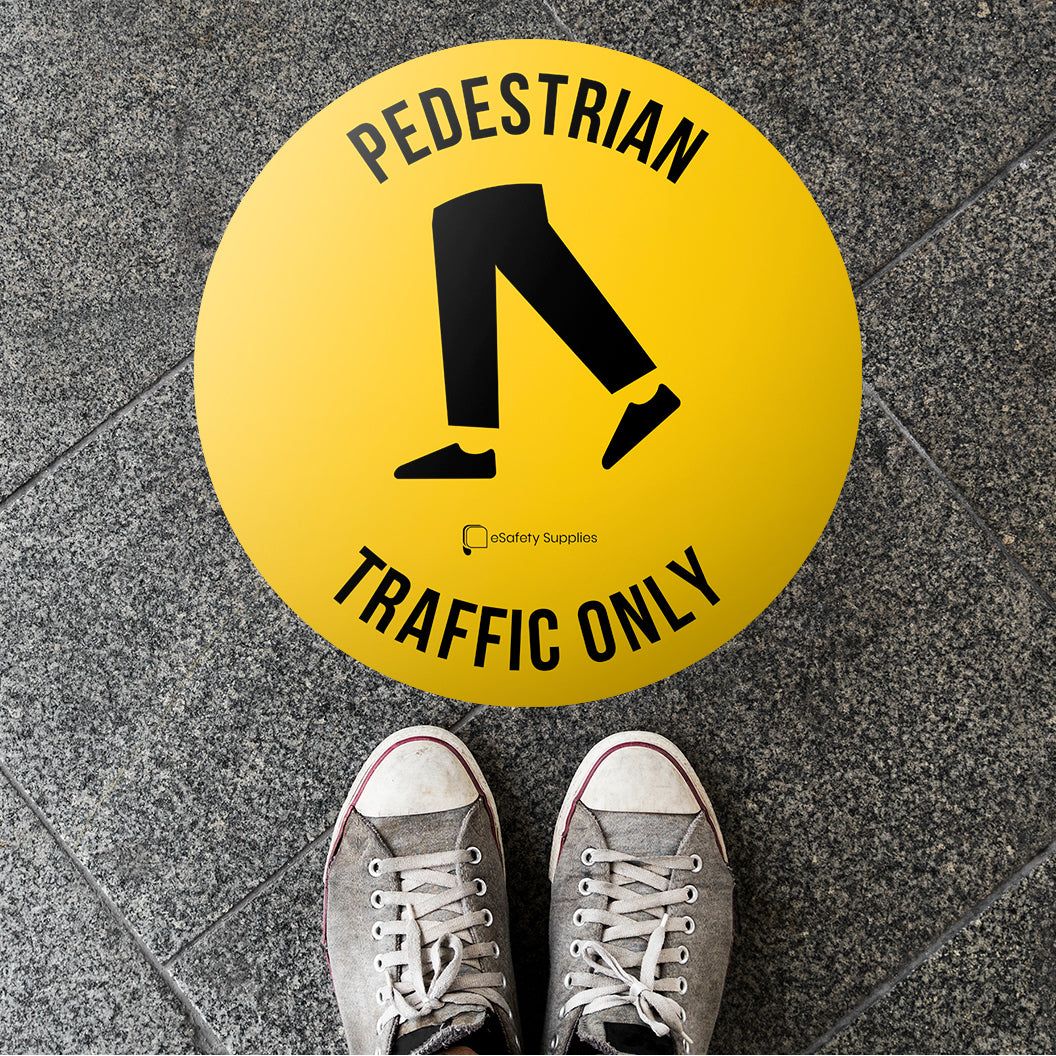 Pedestrian Traffic Only Floor Sticker - 400mm