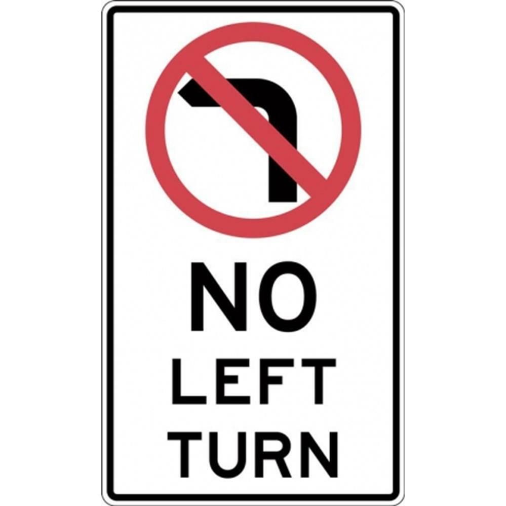 No Left Turn Sign - 450x900mm 0.7 kg