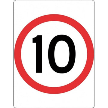 10km Speed Sign - 450x600mm 0.7 kg