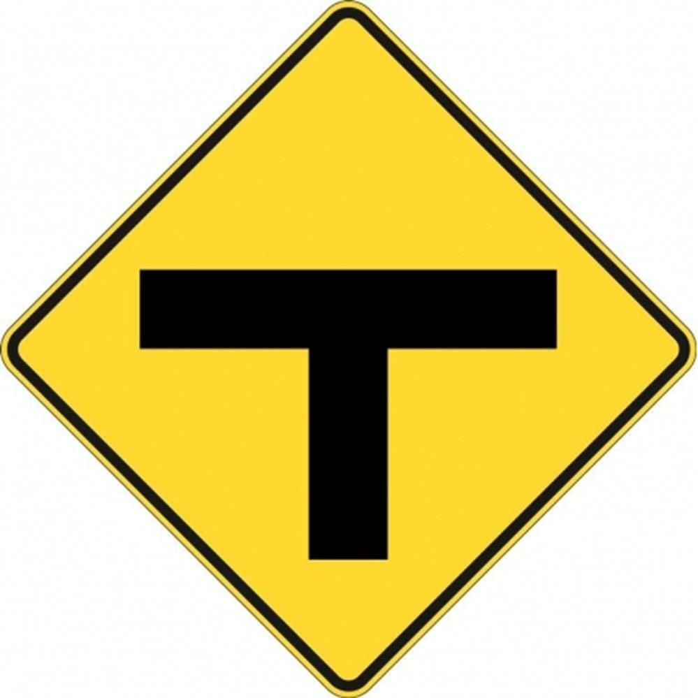 T-Junction (Symbolic) Sign - 600x600mm 0.7 kg
