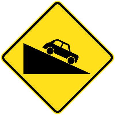 Steep Descent (Symbolic) Sign - 600x600mm 0.7 kg