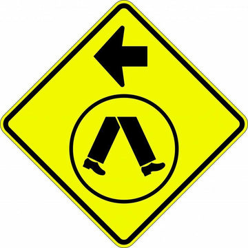 Pedestrians Crossing Ahead Left (Symbolic) Sign - 600x600mm 0.7 kg