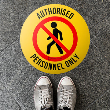 Authorised Personnel Only Floor Sticker - 400mm