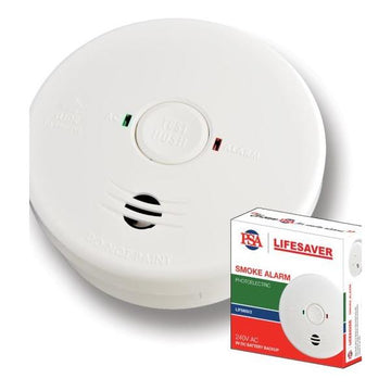 PSA Smoke Alarm Photoelectric 240vac with 9v Battery Back-up 3.5 kg